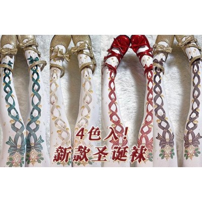 Red Maria Christmas Bell Tights(4 Colours)